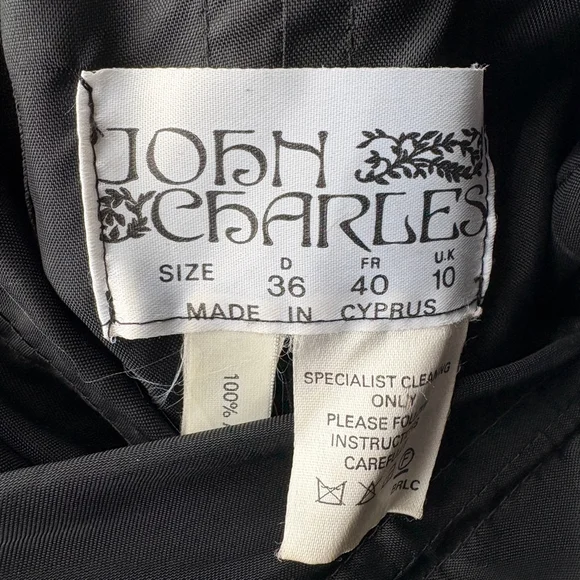 Vintage John Charles Velvet Polka Dot Mermaid Evening Gown Dress Cyprus SMALL - Picture 8 of 9